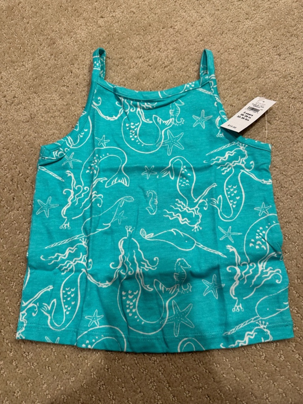 GAP Turquoise Mermaid Print Tank Top
